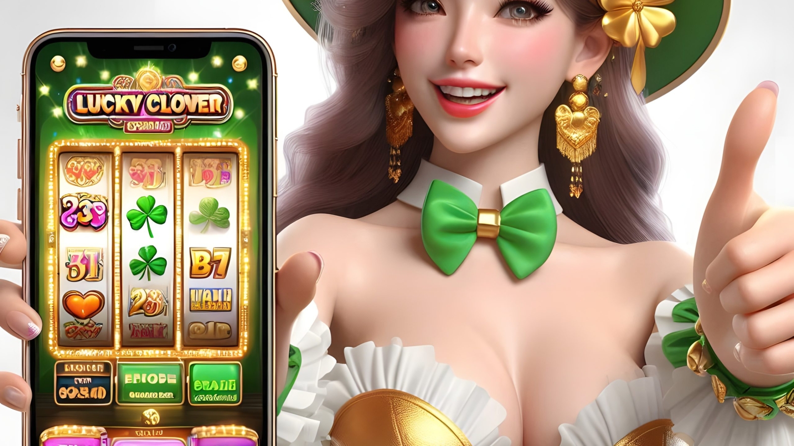 lucky-clover-lady-slot-game-character-with-white-plain-background